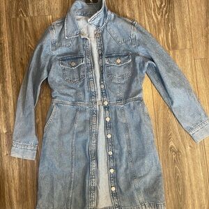 NEW Levis Flynn Western Dress Womens S Blue Denim Standard Fit Button Front